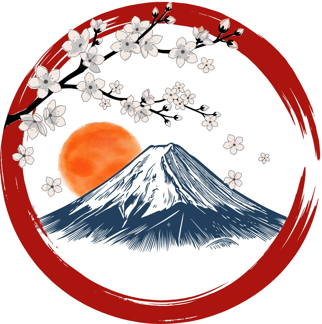 Logo Tabi Tabi: Monte Fuji e torii nel cerchio rosso